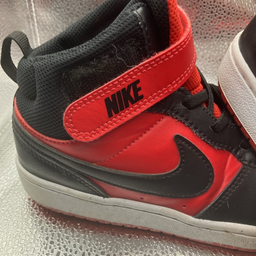 Nike CD7783-602 Boys High Top Red Black Sneakers Leather US Size 2 Y - Picture 5 of 13